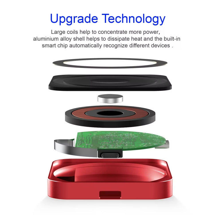 15W 3 In 1 Magnetic Wireless Charger For IWatch Mobile Phone Airpods(Red) - Wireless Charger by PMC Jewellery | Online Shopping South Africa | PMC Jewellery