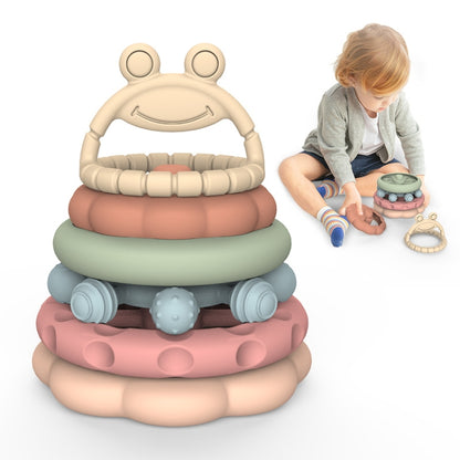 6 In 1 Toddler Baby Stackable Grip Anti-Eating Teether Stacking Kids Toys - Early Education Toys by PMC Jewellery | Online Shopping South Africa | PMC Jewellery | Buy Now Pay Later Mobicred