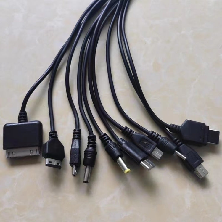 10 In 1 Multifunction USB Charging Cable For IPhone / PSP / Camera / Nokia / HTC / LG / Samsung(Black) - Multifunctional Cable by PMC TechLife | Online Shopping South Africa | PMC TechLife