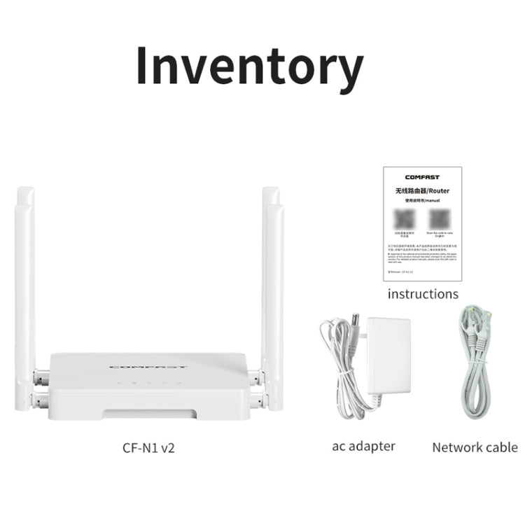 COMFAST CF-N1 V2  300Mbps WIFI4 Wireless Router With 1 Wan + 4 Lan RJ45 Ports,EU Plug - Wireless Routers by COMFAST | Online Shopping South Africa | PMC Jewellery | Buy Now Pay Later Mobicred