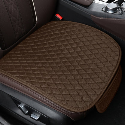 Non-Slip Rhombus Imitation Linen Car Seat Cushion, Color: Brown Front Row - Seat Accessories by PMC Jewellery | Online Shopping South Africa | PMC Jewellery | Buy Now Pay Later Mobicred