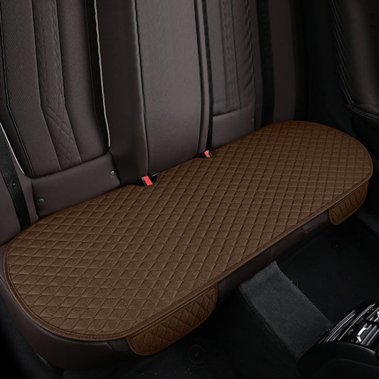 Non-Slip Rhombus Imitation Linen Car Seat Cushion, Color: Brown Back Row - Seat Accessories by PMC Jewellery | Online Shopping South Africa | PMC Jewellery | Buy Now Pay Later Mobicred