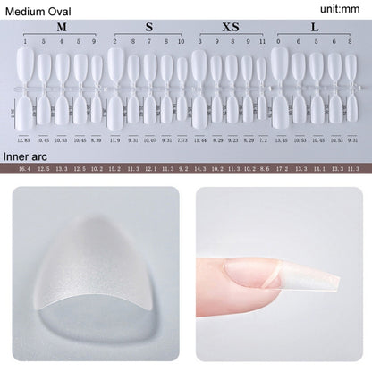 10pairs Of 100pcs/Box Frosted False Nails Artificial Tip, Shape: Long Ellipse M - Nail Stickers by PMC Jewellery | Online Shopping South Africa | PMC Jewellery | Buy Now Pay Later Mobicred