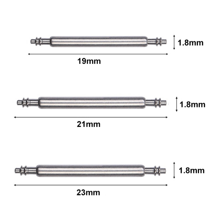 100pcs /Set 304 Stainless Steel Strap Connecting Rod Strap Switch Lugs, Spec: Double (1.8x19mm) - Watch Accessories & Parts by PMC Jewellery | Online Shopping South Africa | PMC Jewellery