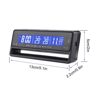 Car Digital Display Clock Luminous Electronic Thermometer Voltmeter(TS-7010V) - Clocks & Car Meters by PMC Jewellery | Online Shopping South Africa | PMC Jewellery | Buy Now Pay Later Mobicred