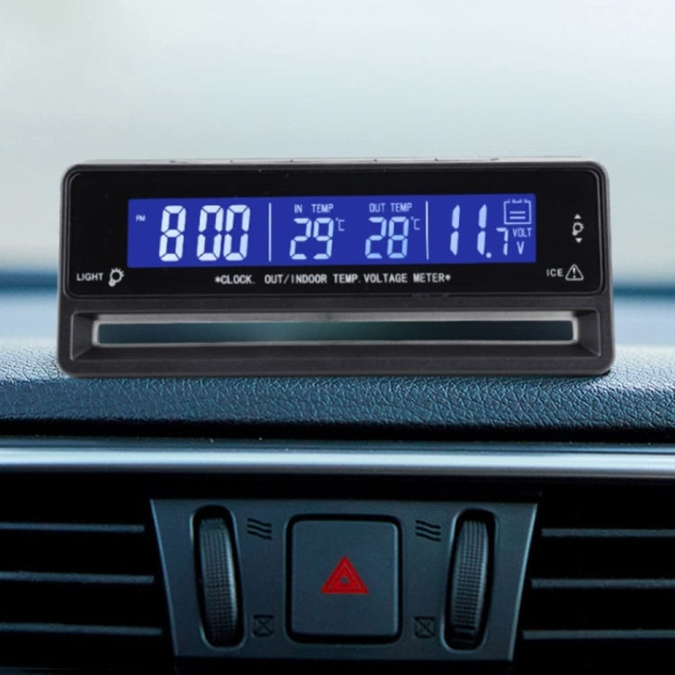 Car Digital Display Clock Luminous Electronic Thermometer Voltmeter(TS-7010V) - Clocks & Car Meters by PMC Jewellery | Online Shopping South Africa | PMC Jewellery | Buy Now Pay Later Mobicred