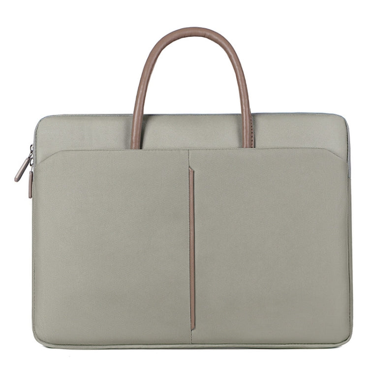 15 -15.6 Inch Oxford Cloth Laptop Bag Mens Womens Briefcase with PU Handle(Gray Green) - 15.6 - 17 inch by PMC Jewellery | Online Shopping South Africa | PMC Jewellery | Buy Now Pay Later Mobicred