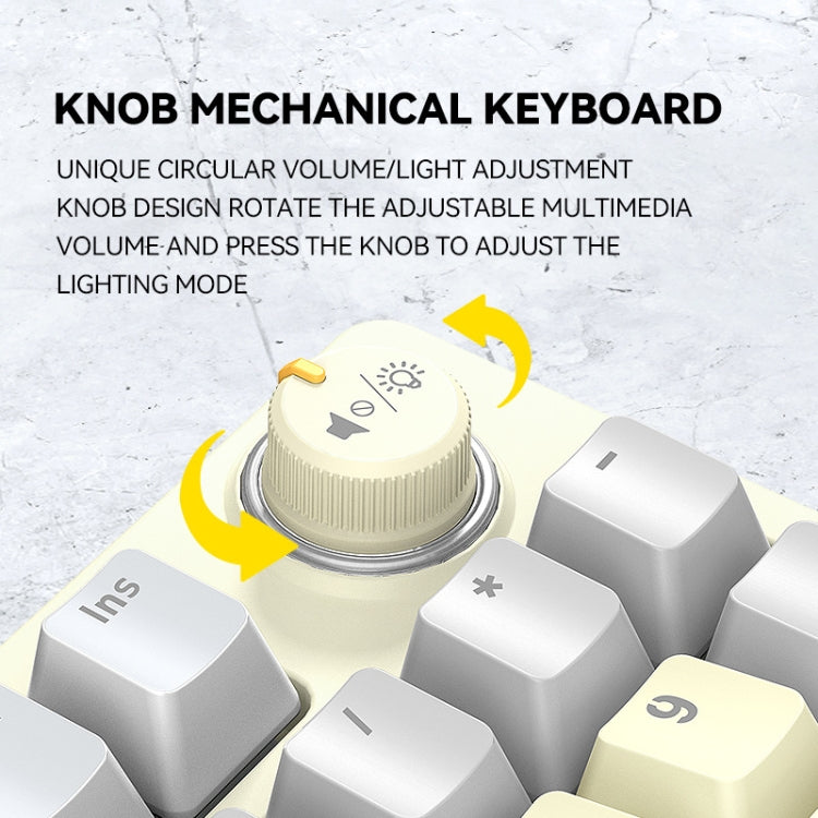 T-WOLF T50 97-keys RGB Luminous Color-Matching Game Mechanical Keyboard with Knob, Color: White A - Wired Keyboard by T-WOLF | Online Shopping South Africa | PMC Jewellery | Buy Now Pay Later Mobicred