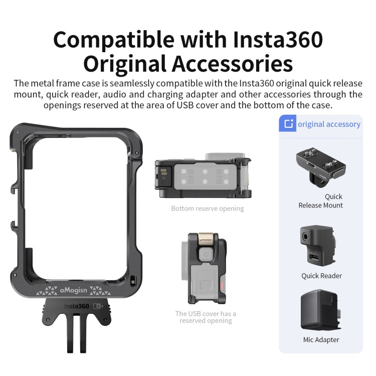 For Insta360 Ace / Ace Pro aMagisn Quick Disassembly Metal Rabbit Cage Border Accessories - Mount & Holder by aMagisn | Online Shopping South Africa | PMC Jewellery | Buy Now Pay Later Mobicred