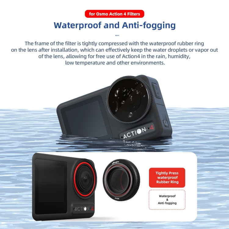 For DJI Osmo Action 4 AMagisn Waterproof Filter Sports Camera Accessories, Style: ND8+ND16+ND32+ND64 -  by aMagisn | Online Shopping South Africa | PMC Jewellery | Buy Now Pay Later Mobicred