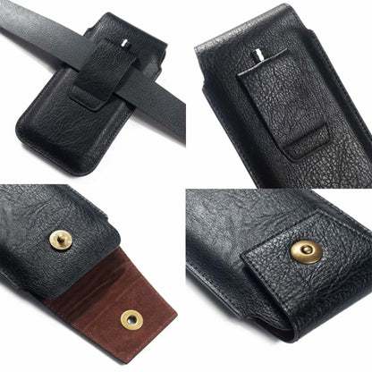 Mobile Phone Leather Waist Bag Holster Pouch L  6.7 Inch Black -  by PMC Jewellery | Online Shopping South Africa | PMC Jewellery | Buy Now Pay Later Mobicred