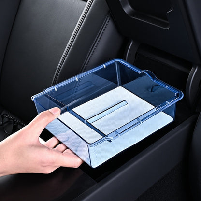 For 2023.9 Tesla Model3 Silicone Double-Layer Storage Box, Color: Blue Armrest Box - Stowing Tidying by PMC Jewellery | Online Shopping South Africa | PMC Jewellery | Buy Now Pay Later Mobicred