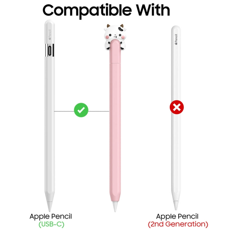 For Apple Pencil (USB-C) AhaStyle PT129-3 Stylus Cover Silicone Cartoon Protective Case, Style: Purple Cow - Pencil Accessories by AhaStyle | Online Shopping South Africa | PMC Jewellery | Buy Now Pay Later Mobicred