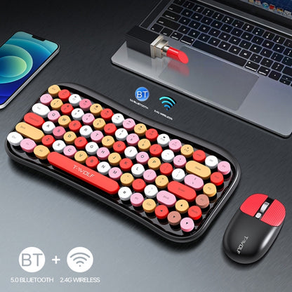 T-WOLF TF660 2.4G+5.0 Bluetooth Dual-Mode Retro Wireless Keyboard And Mouse Set(Black Red) - Wireless Keyboard by T-WOLF | Online Shopping South Africa | PMC Jewellery | Buy Now Pay Later Mobicred