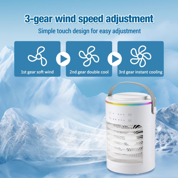 CF-516 USB Home Timed Desktop RGB Light Adjustable Spray Humidification Cooler Fan(White) - Electric Fans by PMC TechLife | Online Shopping South Africa | PMC TechLife | Buy Now Pay Later Mobicred