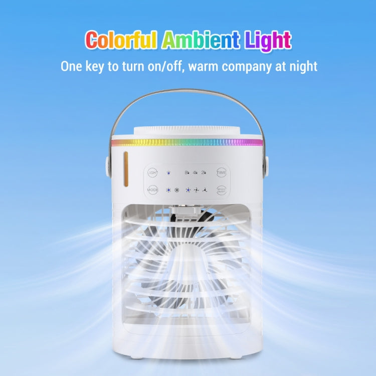 CF-516 USB Home Timed Desktop RGB Light Adjustable Spray Humidification Cooler Fan(White) - Electric Fans by PMC TechLife | Online Shopping South Africa | PMC TechLife | Buy Now Pay Later Mobicred