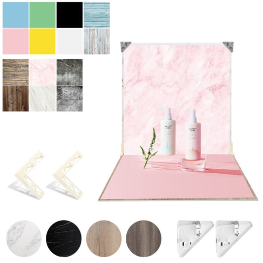 2pcs 60cm Double-Sided Background Board + 7pcs Backdrop Paper Photography Props Set, Spec: Set 1 - Solid Color by PMC Jewellery | Online Shopping South Africa | PMC Jewellery | Buy Now Pay Later Mobicred