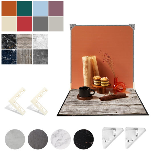 2pcs 60cm Double-Sided Background Board + 7pcs Backdrop Paper Photography Props Set, Spec: Set 2 - Solid Color by PMC Jewellery | Online Shopping South Africa | PMC Jewellery | Buy Now Pay Later Mobicred