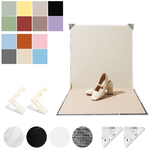 2pcs 60cm Double-Sided Background Board + 7pcs Backdrop Paper Photography Props Set, Spec: Set 6 - Solid Color by PMC Jewellery | Online Shopping South Africa | PMC Jewellery | Buy Now Pay Later Mobicred