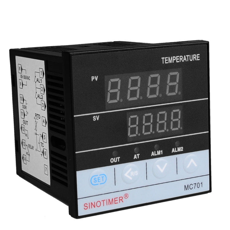 SINOTIMER MC701 Universal Input Short Case PID Intelligent Temperature Controller Meter Heating Cooling Relay SSR Solid State Output - Thermostat & Thermometer by SINOTIMER | Online Shopping South Africa | PMC Jewellery | Buy Now Pay Later Mobicred