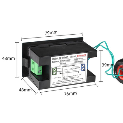 SINOTIMER SPM002 Liquid Crystals AC Digital Voltage And Current Meter Power Monitor, Specification: AC200-450V 100A - Current & Voltage Tester by SINOTIMER | Online Shopping South Africa | PMC Jewellery | Buy Now Pay Later Mobicred