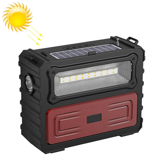 DV-690 Dual LED Light Solar Wireless Bluetooth Speaker Outdoor Camping FM Radio(Red) - Radio Player by PMC Jewellery | Online Shopping South Africa | PMC Jewellery | Buy Now Pay Later Mobicred