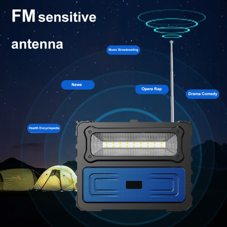 DV-690 Dual LED Light Solar Wireless Bluetooth Speaker Outdoor Camping FM Radio(Red) - Radio Player by PMC Jewellery | Online Shopping South Africa | PMC Jewellery | Buy Now Pay Later Mobicred