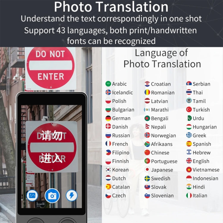 Hishell W12 144 Languages AI Voice Translator Smart Camera Translator Offline Dialogue Real-Time Mutual Translation(Black) -  by Hishell | Online Shopping South Africa | PMC Jewellery | Buy Now Pay Later Mobicred