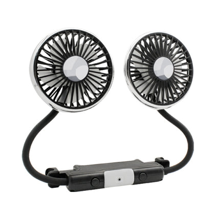 Car Double-head Hose Seat Fan with Light(Black) - Heating & Fans by PMC Jewellery | Online Shopping South Africa | PMC Jewellery | Buy Now Pay Later Mobicred