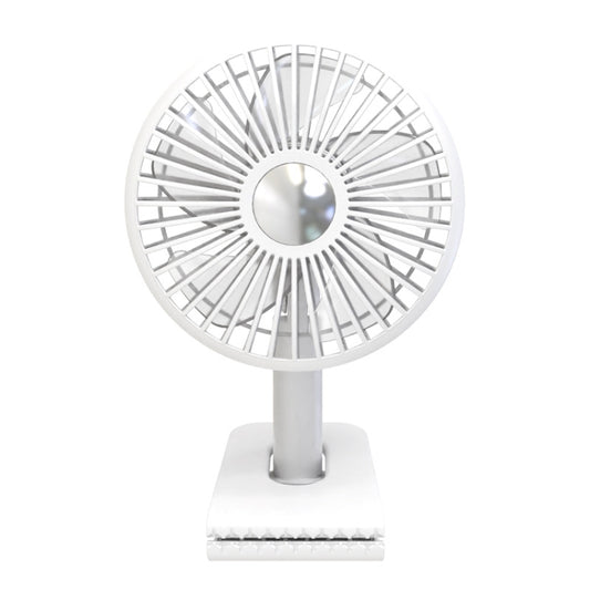 Car Clip-On Rechargeable Electric Oscillating Head Fan With Light(White) - Heating & Fans by PMC Jewellery | Online Shopping South Africa | PMC Jewellery | Buy Now Pay Later Mobicred