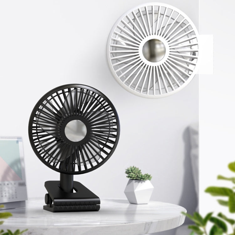 Car Clip-On Rechargeable Electric Oscillating Head Fan With Light(White) - Heating & Fans by PMC Jewellery | Online Shopping South Africa | PMC Jewellery | Buy Now Pay Later Mobicred