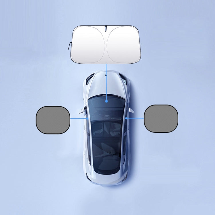 Car Front Windshield Heat Insulation Sun Protection Visor, Specification: Large Front Baffle + 2 Side Baffles - Window Foils & Solar Protection by PMC TechLife | Online Shopping South Africa | PMC TechLife | Buy Now Pay Later Mobicred
