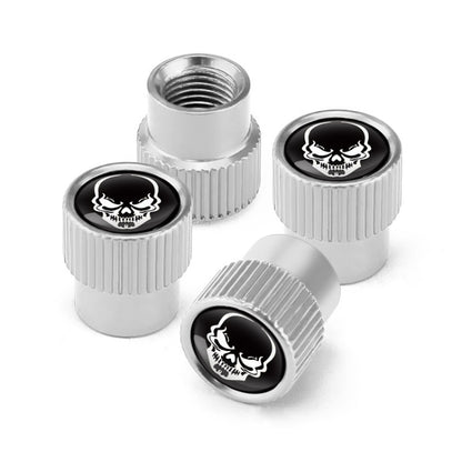 4pcs /Set Skeleton Car Tire Universal Aluminum Valve Cap(Silver) - Tire Valve Caps by PMC Jewellery | Online Shopping South Africa | PMC Jewellery