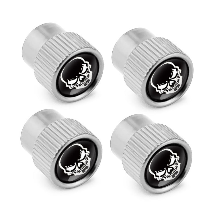 4pcs /Set Skeleton Car Tire Universal Aluminum Valve Cap(Silver) - Tire Valve Caps by PMC Jewellery | Online Shopping South Africa | PMC Jewellery