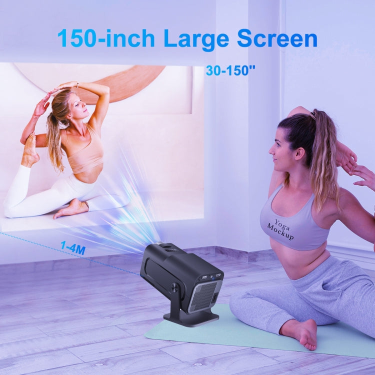 HY320 1080P 390ANSI 4K Android 11 Projector With Wifi 6 Bluetooth 5.0 Support Miracast / Airplay / DLNA UK Plug - LED Projector by PMC TechLife | Online Shopping South Africa | PMC TechLife | Buy Now Pay Later Mobicred