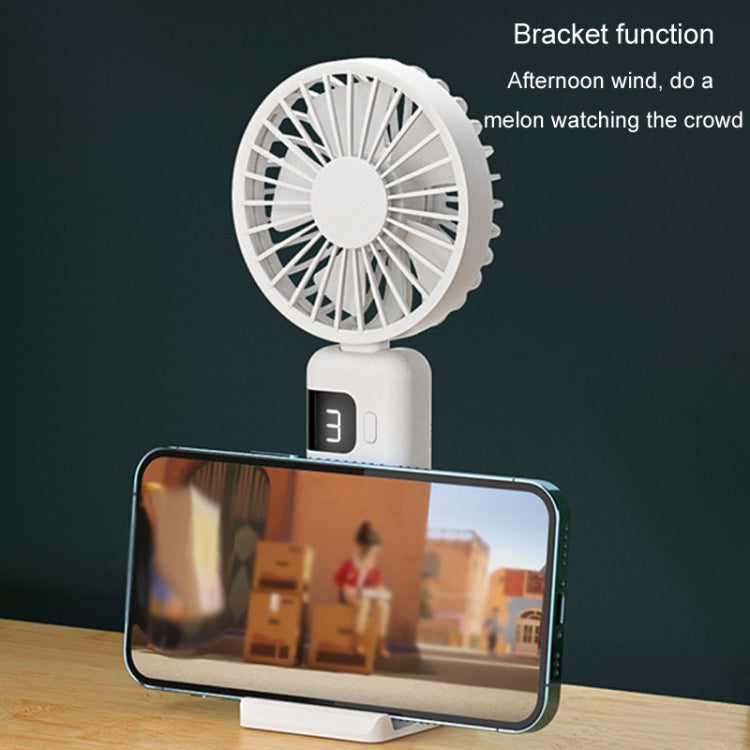 Portable Digital Display Hanging Neck Mute Small Fan USB Charging Handheld Foldable Fan(Blue) - Electric Fans by PMC Jewellery | Online Shopping South Africa | PMC Jewellery | Buy Now Pay Later Mobicred