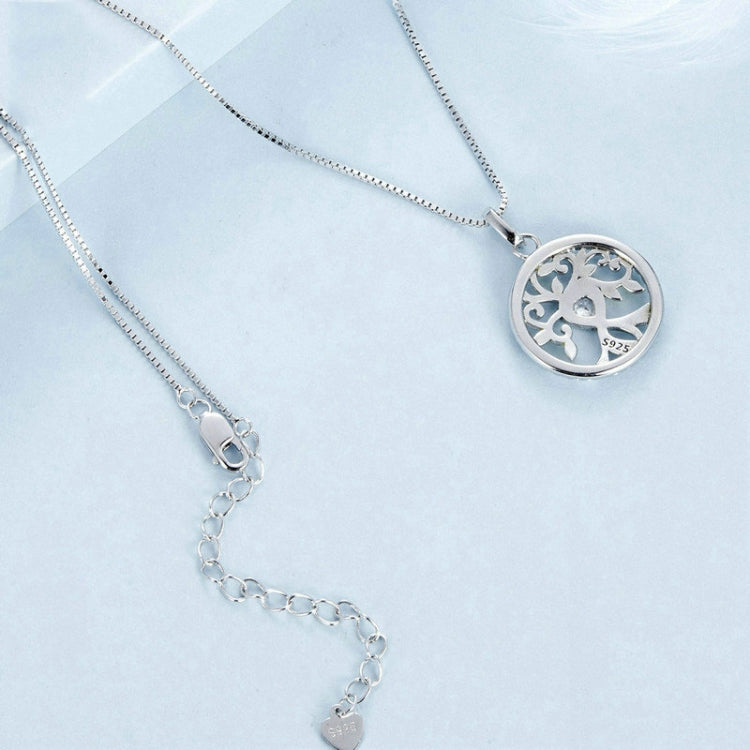 S925 Sterling Silver Zircon Gold Plated Tree Of Life Necklace(BSN371) - Necklaces & Pendants by PMC Jewellery | Online Shopping South Africa | PMC Jewellery