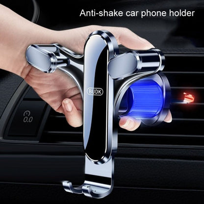 BUDK Triangle Gravity Sensor Car Phone Bracket Car Air Vent Navigation Holder, Model: Hook Model - Car Holders by BUDK | Online Shopping South Africa | PMC Jewellery | Buy Now Pay Later Mobicred