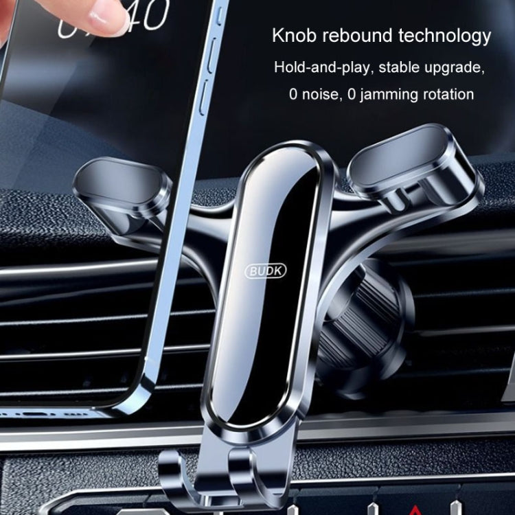 BUDK Triangle Gravity Sensor Car Phone Bracket Car Air Vent Navigation Holder, Model: Suction Cup Base Model - Car Holders by BUDK | Online Shopping South Africa | PMC Jewellery | Buy Now Pay Later Mobicred