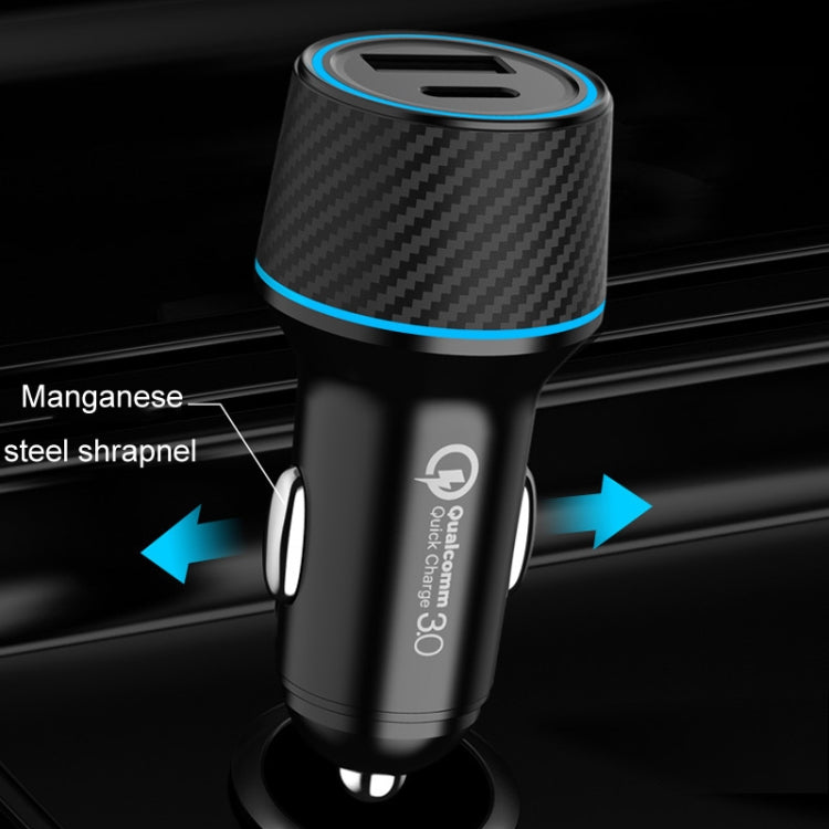 QIAKEY Dual Fast Charging Charger One To Two Cigarette Lighter, Size: TH229 96W(Black) - Car Charger by QIAKEY | Online Shopping South Africa | PMC Jewellery | Buy Now Pay Later Mobicred