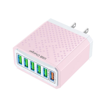 6-Ports Multifunctional Quick Charging USB Travel Charger Power Adapter, Model: Pink US Plug - USB Charger by PMC Jewellery | Online Shopping South Africa | PMC Jewellery | Buy Now Pay Later Mobicred