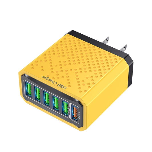 6-Ports Multifunctional Quick Charging USB Travel Charger Power Adapter, Model: Yellow US Plug - USB Charger by PMC Jewellery | Online Shopping South Africa | PMC Jewellery | Buy Now Pay Later Mobicred