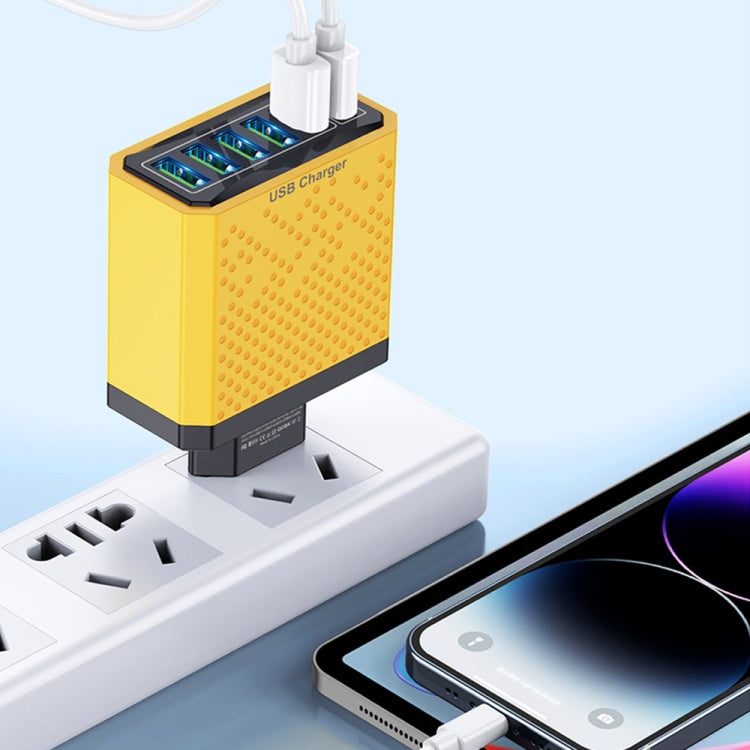 6-Ports Multifunctional Quick Charging USB Travel Charger Power Adapter, Model: Yellow EU Plug - USB Charger by PMC Jewellery | Online Shopping South Africa | PMC Jewellery | Buy Now Pay Later Mobicred