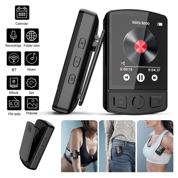 64GB 1.8-Inch Color Screen Recording MP3/MP4 Sports Bluetooth Walkman With Back Clip - MP3 Player by PMC Jewellery | Online Shopping South Africa | PMC Jewellery | Buy Now Pay Later Mobicred