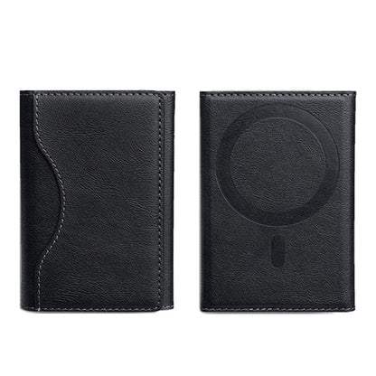 Tri-fold Magnetic Leather Wallet Card Holder for iPhone 15/14/13/12 Series(Black) - Others Accessories by PMC Jewellery | Online Shopping South Africa | PMC Jewellery