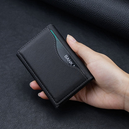 Tri-fold Magnetic Leather Wallet Card Holder for iPhone 15/14/13/12 Series(Black) - Others Accessories by PMC Jewellery | Online Shopping South Africa | PMC Jewellery