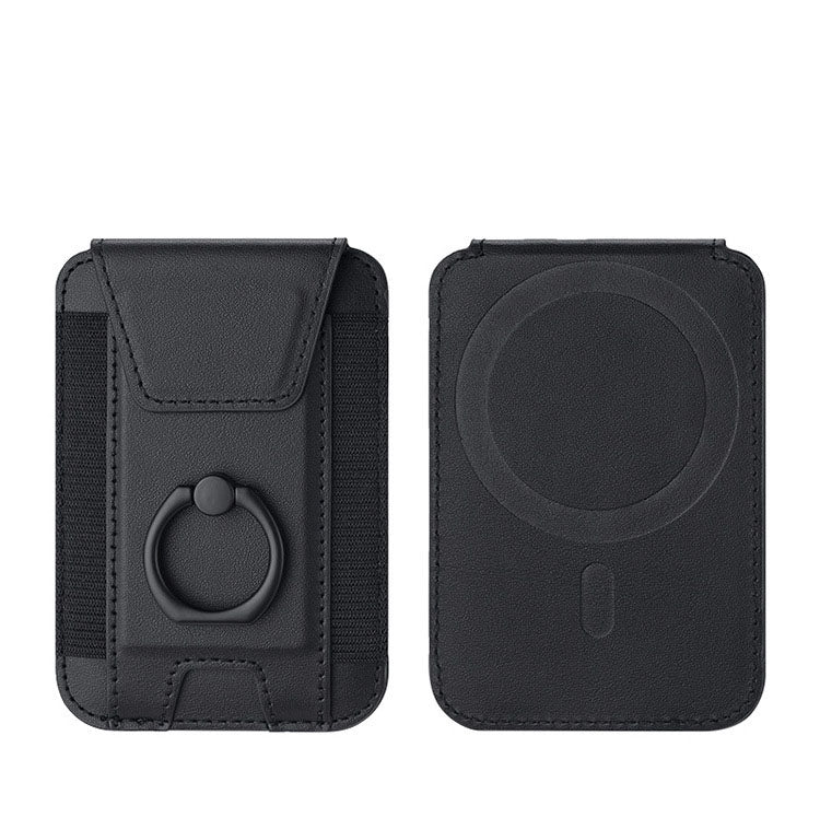 Magsafe Card Holder with Ring Elastic Wallet For iPhone 15/14/13/12 Series(Black) - Others Accessories by PMC Jewellery | Online Shopping South Africa | PMC Jewellery