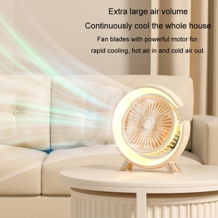 USB Charging Desktop Fan With Light Student Dormitory Light Sound Office Aroma Desktop Fan(Pink) - Electric Fans by PMC Jewellery | Online Shopping South Africa | PMC Jewellery | Buy Now Pay Later Mobicred