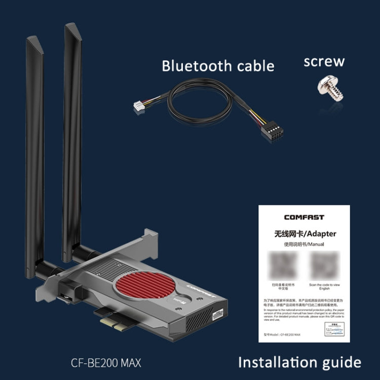 COMFAST BE200MAX 8774Mbps WiFi7 Network Card Bluetooth 5.4 Tri-Band PCIE WiFi Receiver - USB Network Adapter by COMFAST | Online Shopping South Africa | PMC Jewellery | Buy Now Pay Later Mobicred