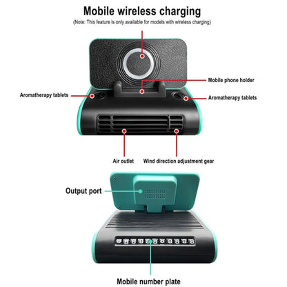 4 in 1 Car Aromatherapy Fan Parking Sign Mobile Phone Holder(24V) - Heating & Fans by PMC Jewellery | Online Shopping South Africa | PMC Jewellery | Buy Now Pay Later Mobicred